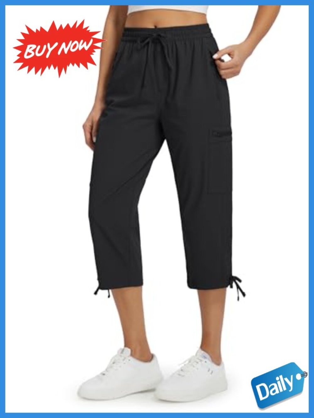 Women's Hiking Capri Cargo Pants Cropped Nylon Blend Stretch Outdoor